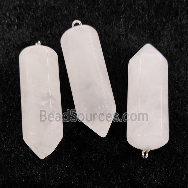 Natural Crystal Quartz Bullet Pendant White