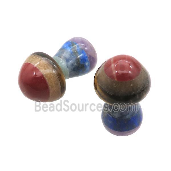 Gemstone Chakra Mushroom Pendant Yoga Multicolor Undrilled Nohole