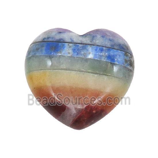 Gemstone Chakra Heart Pendant Yoga Multicolor Undrilled Nohole