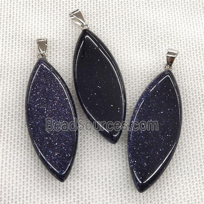 Natural Blue Sandstone Leaf Pendant