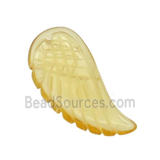 Synthetic Quartz Pendant Yellow Angel Wings