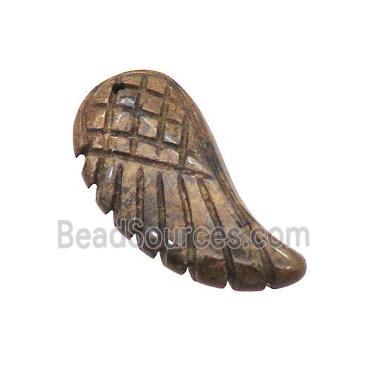 Natural Bronzite Angel Wings Pendant