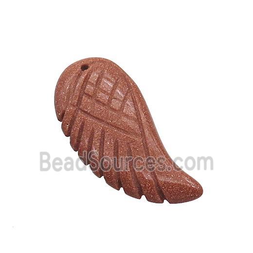 Gold Sandstone Angel Wings Pendant