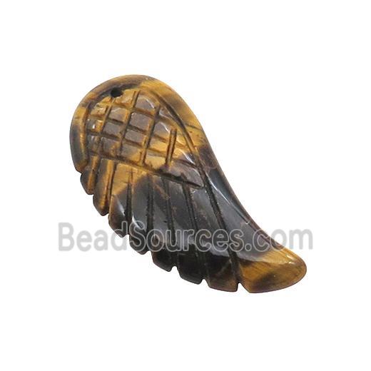 Natural Tiger Eye Stone Pendant Angel Wing
