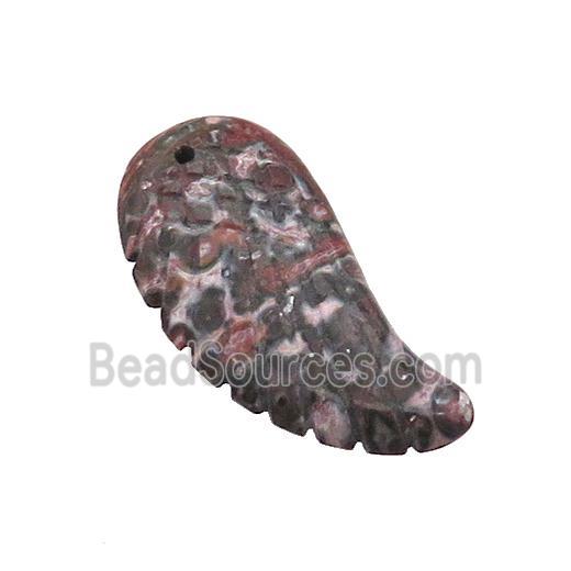 LeopardSkin Jasper Angel Wings Pendant