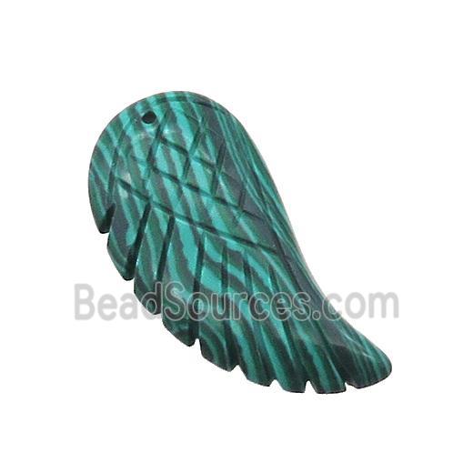 Synthetic Malachite Angel Wings Pendant Green