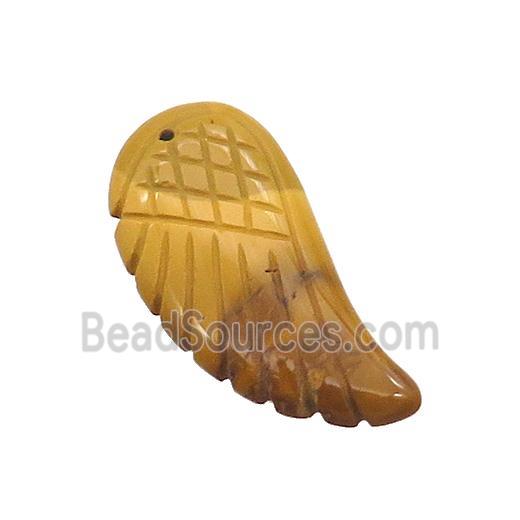 Golden Tiger Eye Stone Angel Wings Pendant