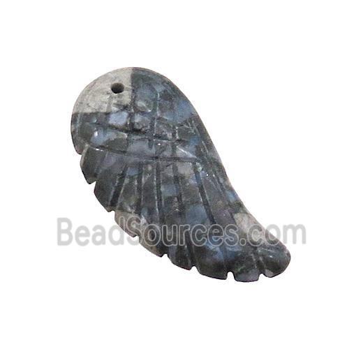 Gray Opal Angel Wings Pendant