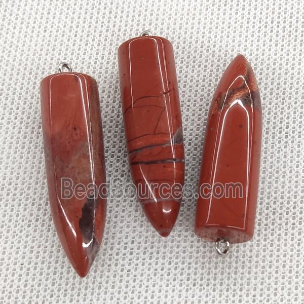 Natural Red Jasper Bullet Pendant