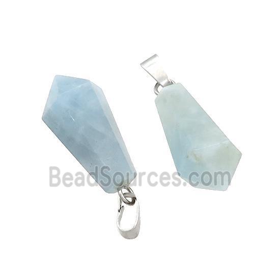 Natural Blue Aquamarine Teardrop Pendant