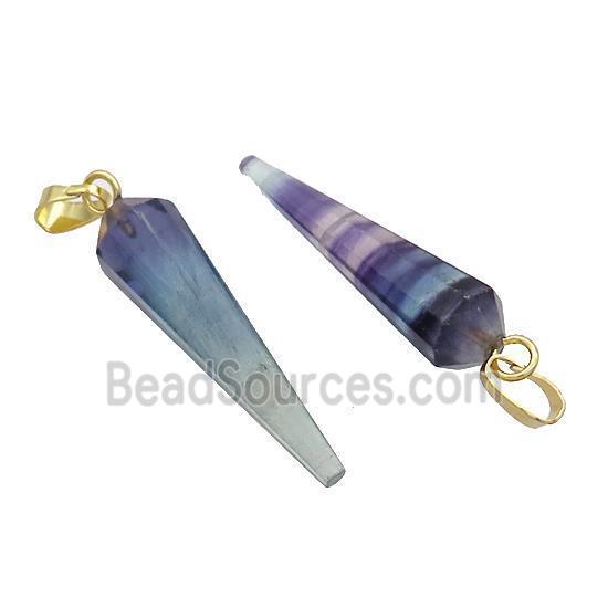 Natural Fluorite Pendulum Pendant Multicolor