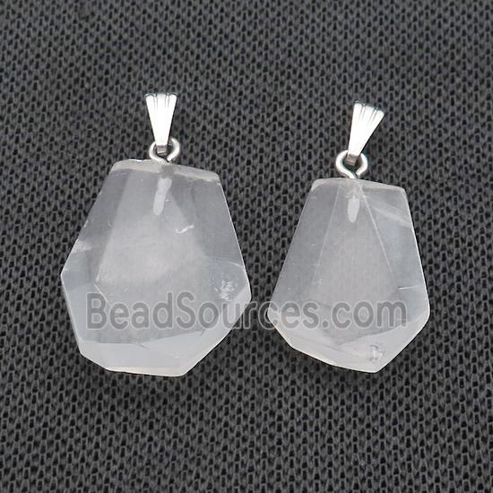 Natural Clear Crystal Quartz Pendant Freeform