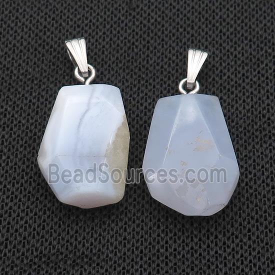 Natural Blue Lace Agate Pendant Freeform