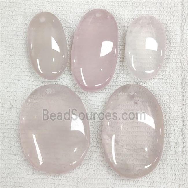 Natural Rose Quartz Pendant Oval