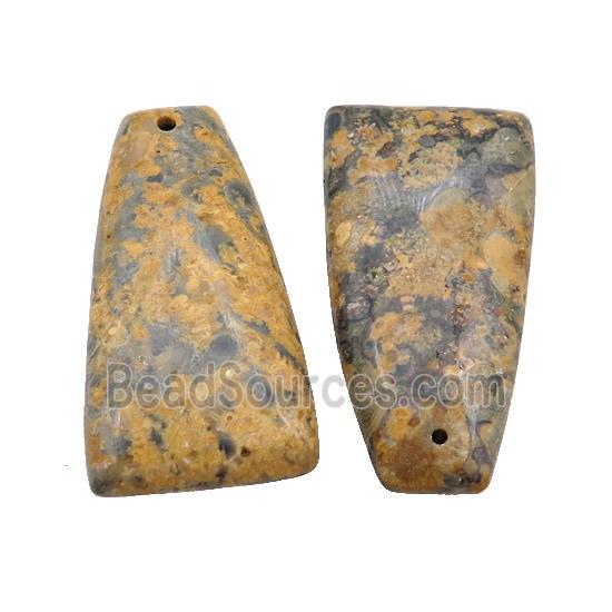 Natural Yellow LeopardSkin Jasper Trapeziform Pendant