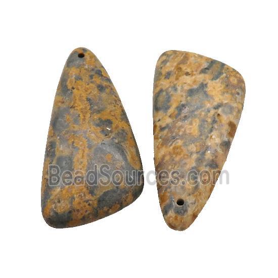 Natural Yellow LeopardSkin Jasper Triangle Pendant