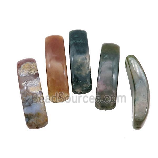 Natural Indian Agate bracelet Connector Curving Multicolor