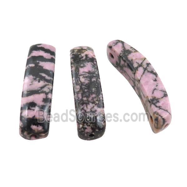 Natural Chinese Rhodonite bracelet Connector Pink Curving