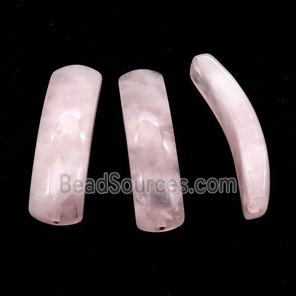 Natural Pink Rose Quartz Bracelet Connector Curving