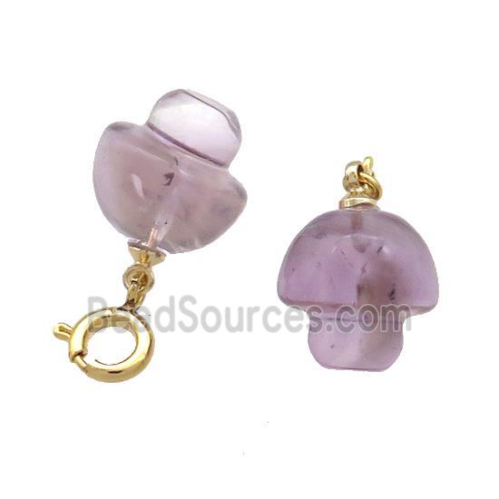Natural Amethyst Mushroom Pendant Purple 