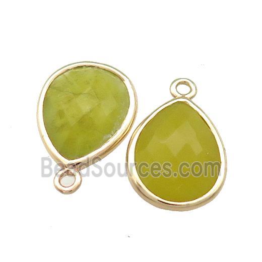 Natural Lemon Quartz Teardrop Pendant Gold Plated