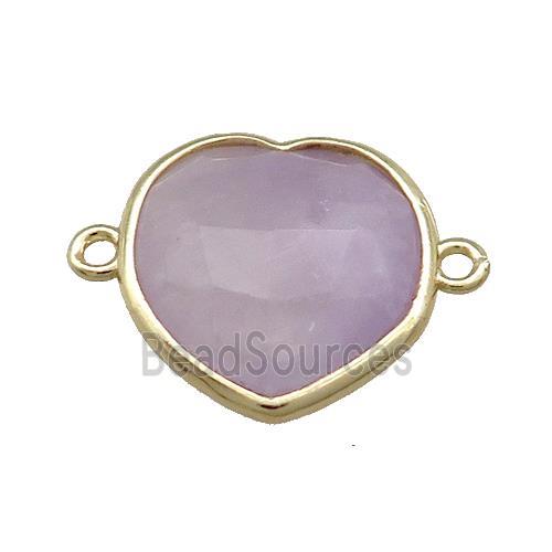 Amethyst Heart Connector Gold Plated