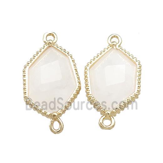 Clear Quartz Prism Connector Gold Plated