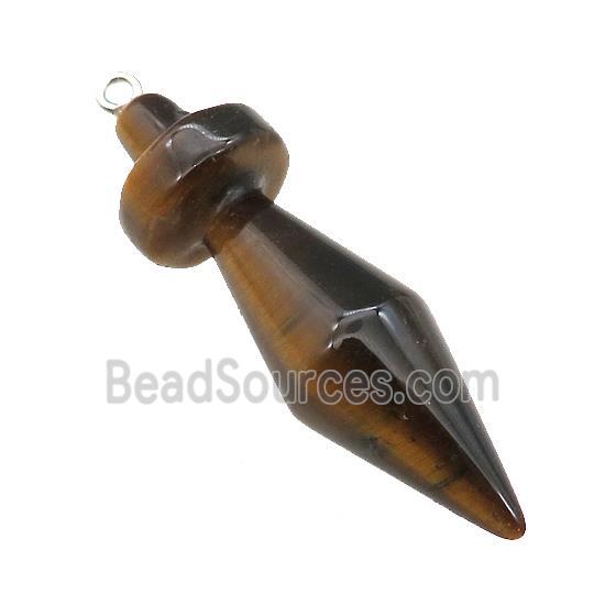 Natural Tiger Eye Stone Pendulum Pendant