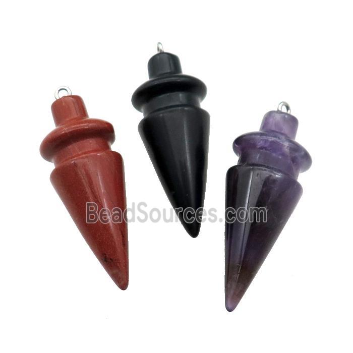 Natural Gemstone Pendulum Pendant Mixed