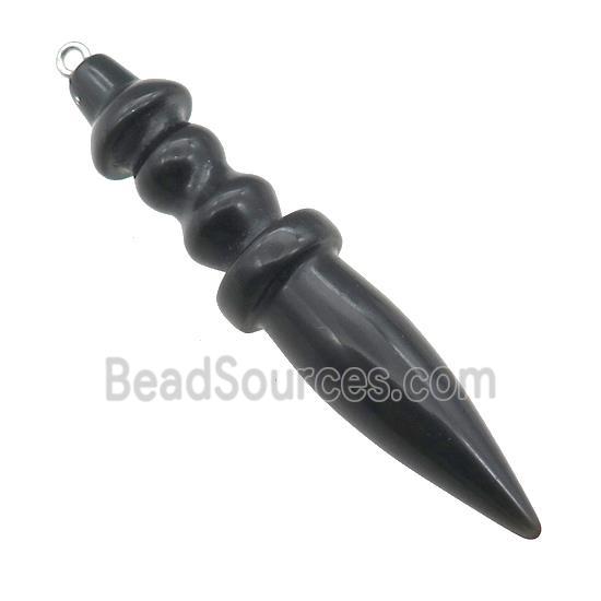 Natural Black Obsidian Pendulum Pendant
