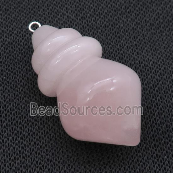 Natural Pink Rose Quartz Pendulum Pendant