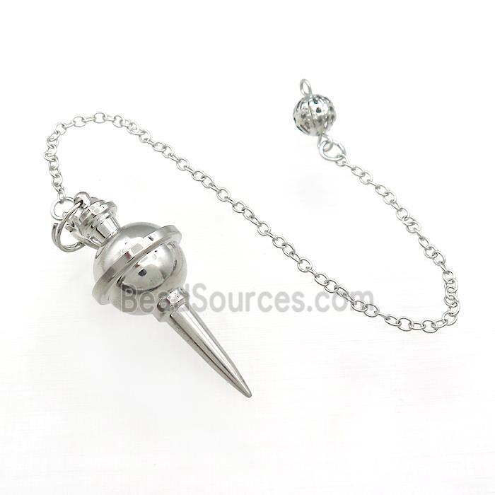 Alloy Pendulum Pendant With Chain Platinum Plated