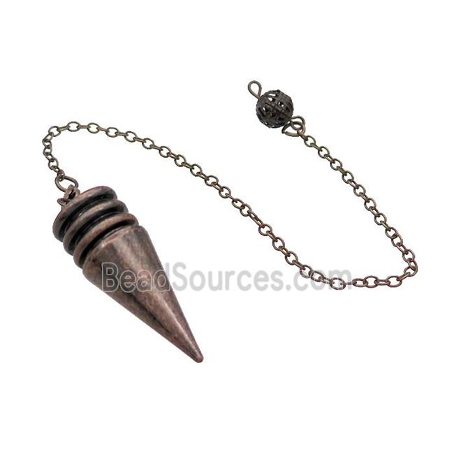 Alloy Pendulum Pendant With Chain Antique Red