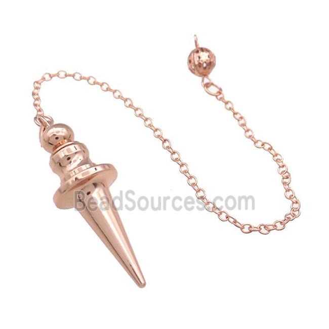 Alloy Pendulum Pendant With Chain Rose Gold