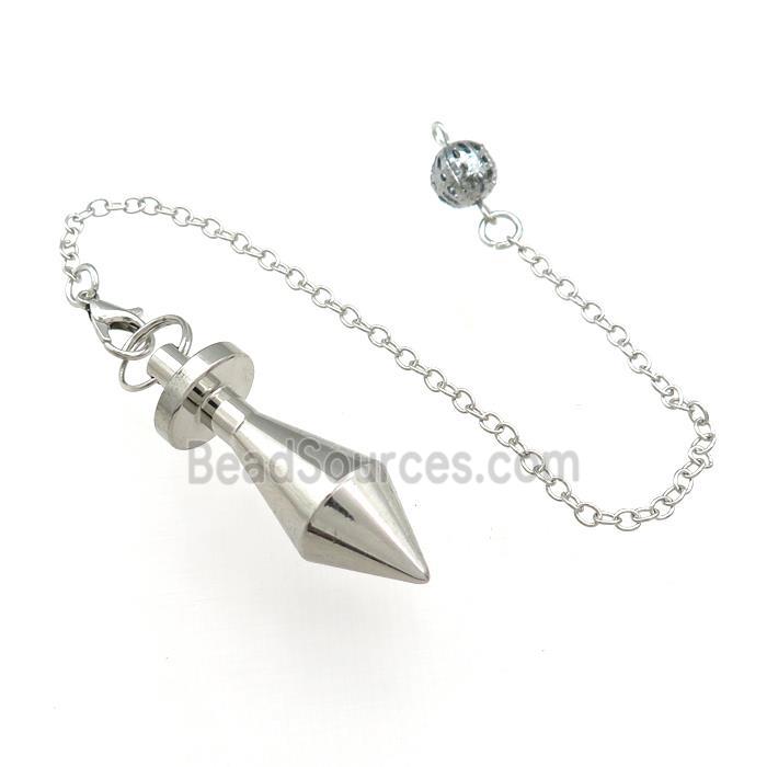 Alloy Pendulum Pendant With Chain Platinum Plated
