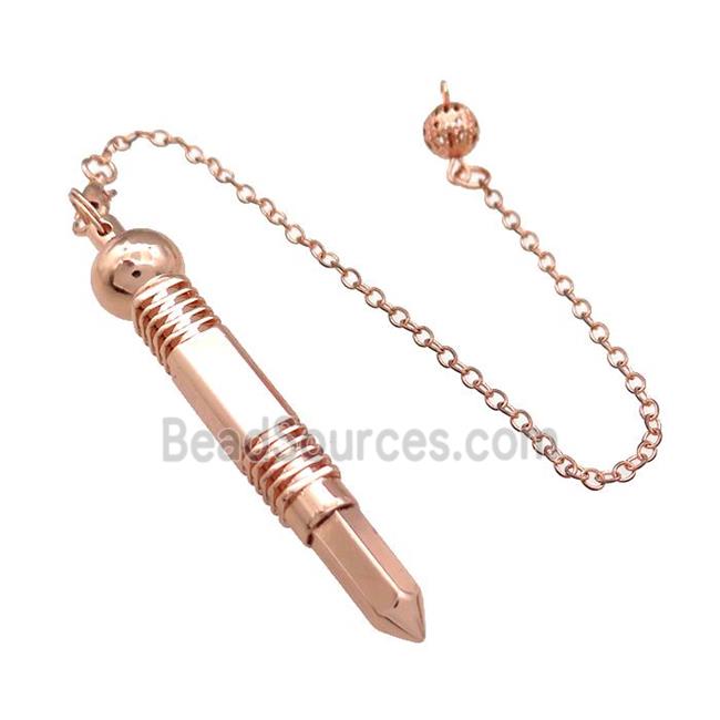 Alloy Pendulum Pendant With Chain Rose Gold