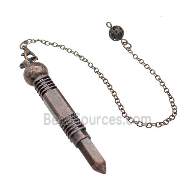 Alloy Pendulum Pendant With Chain Antique Red