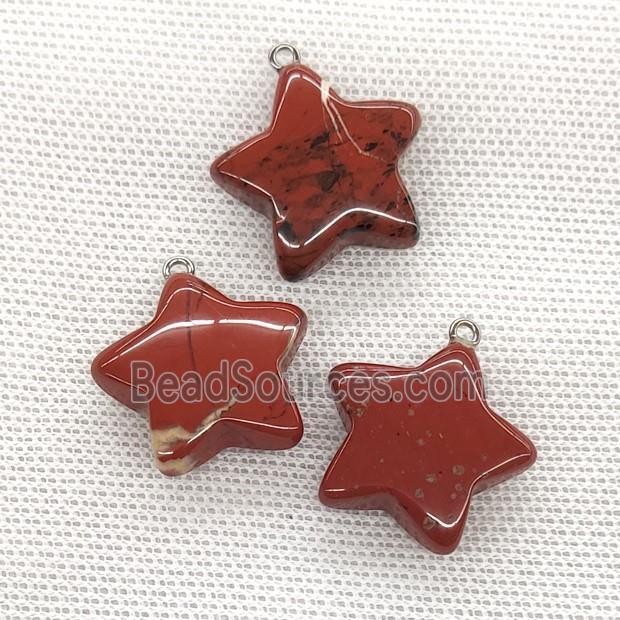 Natural Red Jasper Star Pendant