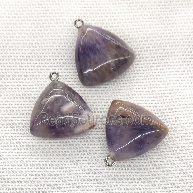 Natural Purple Amethyst Triangle Pendant