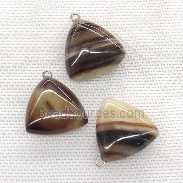 Natural Agate Triangle Pendant Coffee