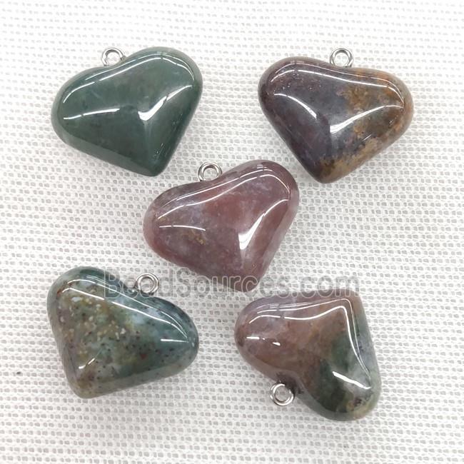 Natural Indian Agate Heart Pendant