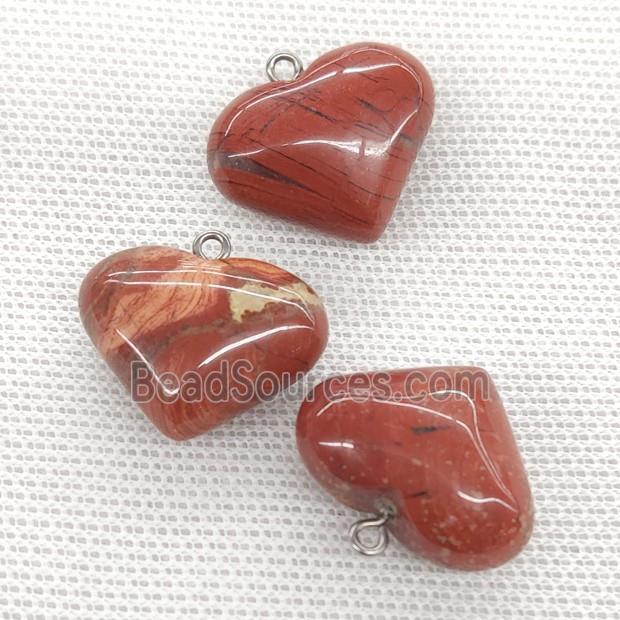 Natural Red Jasper Heart Pendant