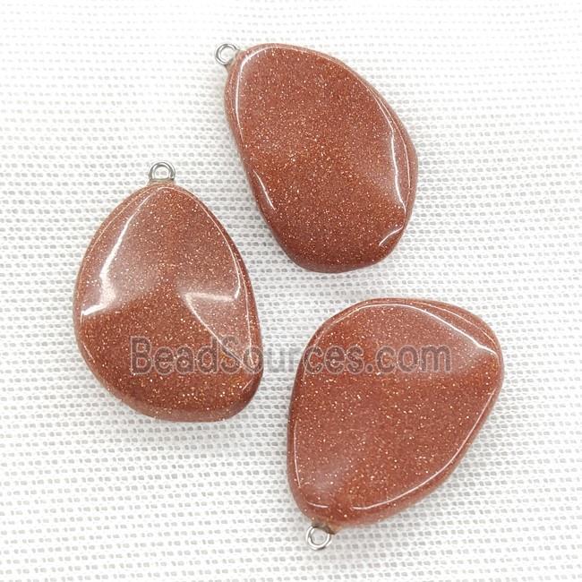 Gold Sandstone Teardrop Pendant Twist