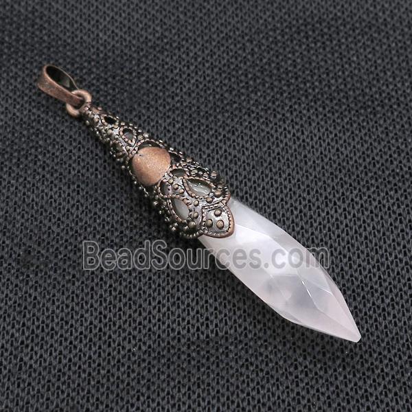 Rose Quartz Pendulum Pendant Antique Red