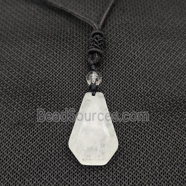 Natural Clear Quartz Necklaces Adjustable Nylon Rope