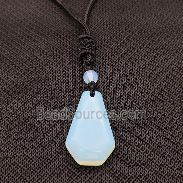 White Opalite Necklaces Adjustable Nylon Rope