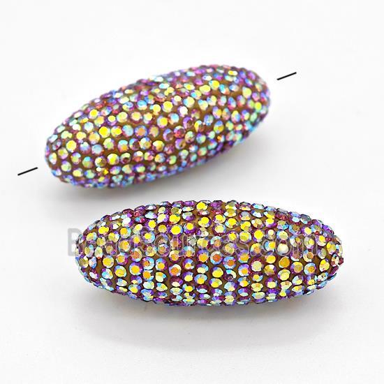 Clay Barrel Beads Pave Rhinestone