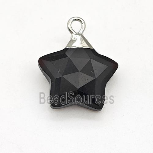 Natural Black Onyx Agate Star Pendant