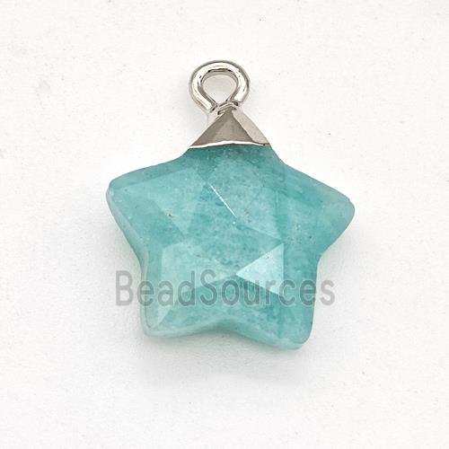 Natural Green Amazonite Star Pendant