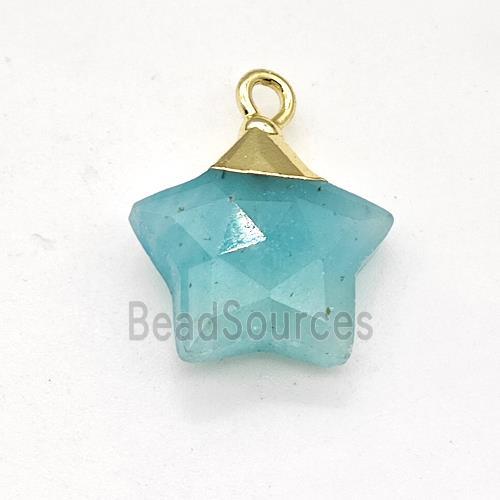 Natural Green Amazonite Star Pendant